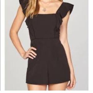 Amuse society black fitted ruffle romper